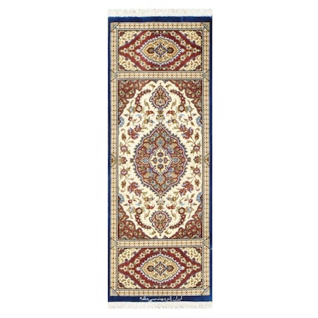 Made4Mansions 1 ft. 6 in. x 4 ft. Persian Qum Hand-Knotted Pure Silk Rug MA2145379